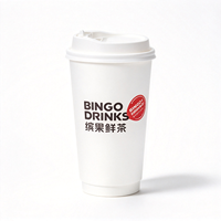 Gobelet à café en papier écologique à double paroi de qualité alimentaire 8oz-22oz Gobelet à café chaud à emporter Personnalisé