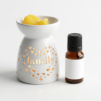 Ensemble de brûleurs d'huiles essentielles en céramique blanche de style nordique minimaliste avec motif étoilé ajouré, porte-bougie pour la décoration de la maison et le spa