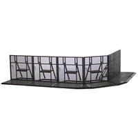 Barrière de contrôle de foule pliable et portable avec poste d'opérateur, barricade robuste pour la sécurité des événements et spectacles en direct