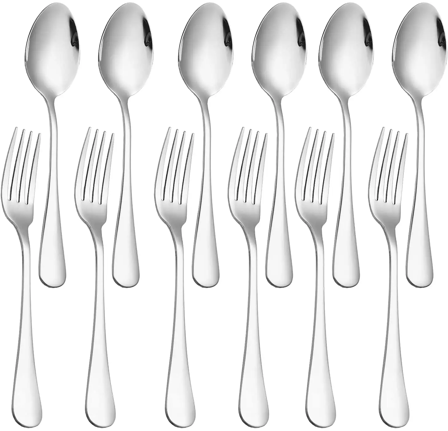 New Hot Sell Dinner Forks and Spoons Silverware Set of 12 Stainless Steel Forks and Spoons