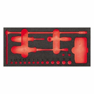 Ensemble d'outils Usag 519 M 273V, boîte en plastique rigide avec embout de 1/4 pouce, 37x23x7,5 cm, avec tournevis et étui de rangement - Product Image 1