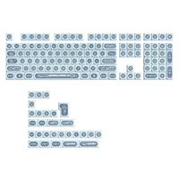Blaue Katzenauge-Serie Wärmeübertragung Gaming Niedliche Tastenkappen 138 Tasten Originalhöhe Mechanische Tastatur Individualisiert