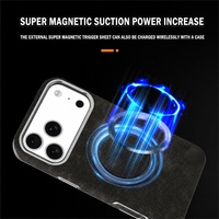 Étui de téléphone professionnel anti-chute en cuir magnétique électroplaqué C0245 pour iPhone 17 Air 18 Pro Max 16 15 14 13 12 Pro