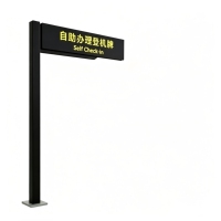 Panneau lumineux LED à cadre en aluminium pour îlot de check-in d'aéroport, kiosque en libre-service, signalétique directionnelle (personnalisable) à suspendre en hauteur