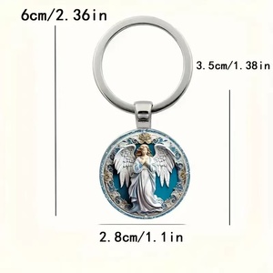 Llaveros con Colgante de Jesús de Temática Católica, Regalo Cristiano Creativo, Llaveros Metálicos con Patrón de Ángel - Product Image 4