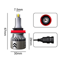 Ampoules de phare LED FSYLX H7 90W 12000LM 6500K, projecteur de phare de voiture, remplacement de feux antibrouillard automatiques