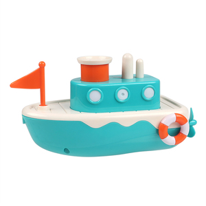 เรือของเล่นว่ายน้ำสำหรับเด็ก รูปแบบนาฬิกาไขลาน ของเล่นอาบน้ำ เป็ดพลาสติกลอยน้ำ พ่นน้ำ มีเสียงบีบ รูปหัวใจ - Product Image 1