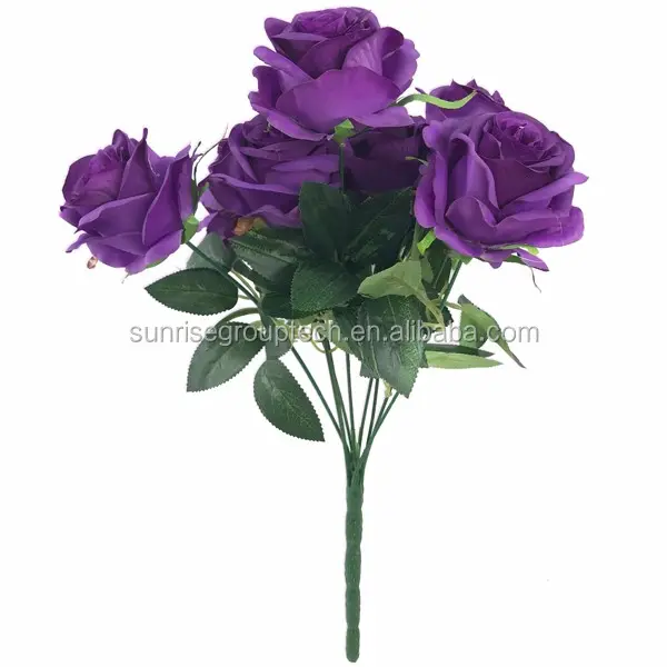 ISEVIAN HIgh Quality Natural Looking Spray Silk Rose Flower For Wedding Centerpiece Decoration
