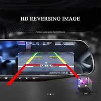 Enregistreur vidéo pour rétroviseur de voiture DVR 4.3 pouces LCD HD 1080P Miroir à double objectif Caméra de bord pour voitures avec caméra de recul étanche