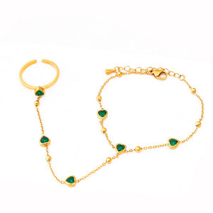 Pulseras de Dedo de Acero Inoxidable 316L que No se Deslustran, Chapadas en Oro PVD de 14k y 18k, Cadena de Mano para Novia, Anillo de Pulsera para Mujer - Product Image 5