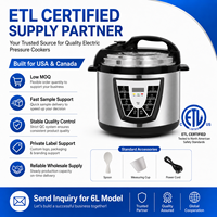 Cuisinière électrique à pression programmable 14 préréglages 5-6L 1000W en acier inoxydable certifiée ETL Amérique du Nord Logo personnalisé OEM/ODM