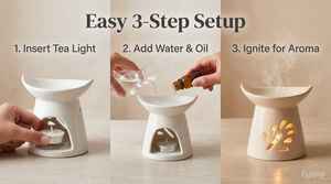 Quemador de Aceites Esenciales de Cerámica para Aromaterapia y Yoga, Calentador de Cera, Difusor de Aceite de Cerámica - Product Image 5