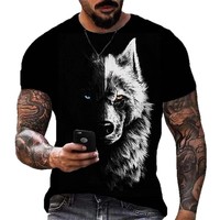 Camisetas Deportivas de Verano 2024, Estilo Europeo Americano, Estampado Animal 3D, Manga Corta, Secado Rápido, Transpirables, Digitales