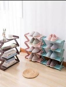 Scarpiera a 4 livelli in plastica, autoportante, minimalista, moderna, mobile da soggiorno, contenitore per scarpe - Product Image 3