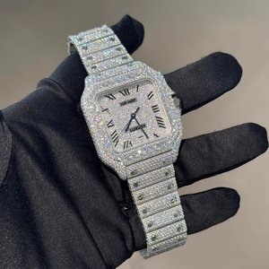 Reloj de Hombre Personalizado de Lujo Hip Hop con Moissanita Completa, Automático, Diamantes VVS, Reserva de Marcha, Buzo, de Acero Inoxidable de Alta Calidad 100 - Product Image 5