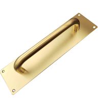 Poignée de porte RHETECH en laiton doré, alliage de zinc et acier inoxydable, plaque de tirage et de poussée, installation par vis, durable, pour usage extérieur