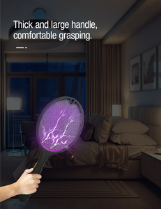 Xách tay có thể sạc lại Fly muỗi vợt điện muỗi Killer Fly Vỉ Đập điện tử Bug Zapper vợt - Product Image 2