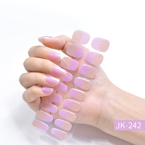 Bandes de gel semi-durcies pour ongles, autocollants 3D noirs pour ongles, enveloppes de couleur unie, décalcomanies OEM pour manucure - Product Image 2