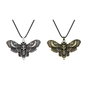 Collier pendentif vintage Crâne <span class=keywords><strong>de</strong></span> moustache <span class=keywords><strong>de</strong></span> <span class=keywords><strong>la</strong></span> <span class=keywords><strong>mort</strong></span>, motif insecte gothique, cordon en cire noire, style sombre, bijou <span class=keywords><strong>de</strong></span> cou, cadeau - Product Image 1