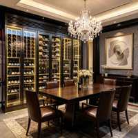 Meuble Bar à Vin Personnalisé en Usine, Réfrigérateur Électrique de Luxe, Présentoir à Whisky avec Porte-Bouteilles, Meuble de Salon