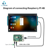ZKDisplay LCD Kapasitif Dokunmatik Monitör 10.1 İnç 1280x800 IPS Panel Raspberry Pi 3/4 Model B Endüstriyel ve Akıllı Ev Kullanımı için