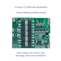 Placa de Protección de Batería de Litio Li-ION BMS 3S 30A 12V 18650 PCM 3S BMS 30A con Balance Pasivo y Protección Térmica para Lámpara