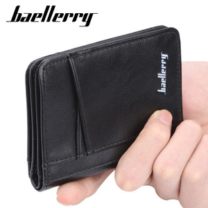 Baellerry Men's <b>Wallet</b> Slim PU Leather Card <b>Holder</b> Solid Color Fashionable Driver's License <b>Holder</b> - Product Image 4