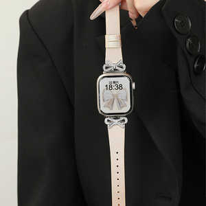 <span class=keywords><strong>สาย</strong></span>รัดหนังประดับโบว์เพชรหรูหราสำหรับ Apple Watch สำหรับ iwatch 11 S10 8 se อัลตร้าสำหรับผู้หญิง - Product Image 5