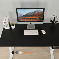 Bureau de travail moderne réglable en hauteur pour adultes et étudiants, avec manivelle manuelle et plateau en MDF