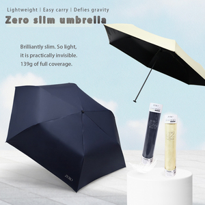 Paraguas de Exterior Mini Super Delgado de 139g con Revestimiento Negro, Protección UV, Resistente al Viento, Plegable y Portátil para Sol y Lluvia - Product Image 6