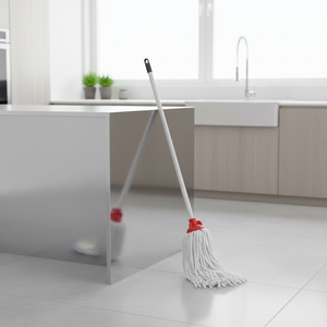 Fregona mágica de algodón, palo de plástico duradero de 120 cm, escurridor deslizante ecológico, mopa húmeda de limpieza estándar, mango de repuesto para - Product Image 3