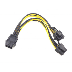 6 Pin to <strong>Dual</strong> 2 X PCIe 8 (6+2) Pin Graphics <strong>Card</strong> <strong>PCI</strong>-e Express VGA Splitter Power Extension Cable - Product Image 4