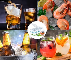 Bandeja de cubitos de hielo cuadrada con tapa Moldes de cubitos de hielo grandes de grado alimenticio sin BPA Cubos de hielo de silicona grandes - Product Image 6