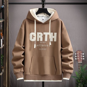 <span class=keywords><strong>Felpa</strong></span> con <span class=keywords><strong>Cappuccio</strong></span> <span class=keywords><strong>da</strong></span> <span class=keywords><strong>Uomo</strong></span> con Fodera a Contrasto e Coulisse, Oversize con Stampa Grafica a Lettere e Tasca a Marsupio, Stile Casual Giovanile - Product Image 4