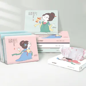 Senwen Color Printing Facial Tissues Wood Pulp Soft Skin-Friendly Napkin 40 Pulls Tang Dynasty Beauty Handkerchief Pocket Tissue