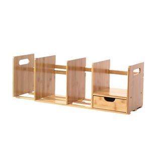 Étagère à livres en bambou, bibliothèque de bureau pour étudiants, mini bibliothèque extensible, étagère de rangement, organisateur de fournitures de bureau - Product Image 5