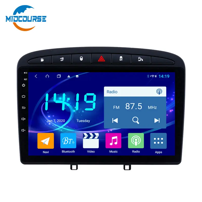 IPS DSP Multimedia Mobil 4G + 64G Android 10, Pemutar Video RADIO DVD Mobil Navigasi GPS untuk Peugeot 308 4 ~