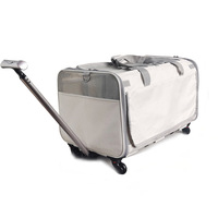 Sac à roulettes en nylon pour animaux de compagnie à grand espace personnalisé étui de transport multi-chats respirant portable avec fermeture à glissière sac pour chat à hayon