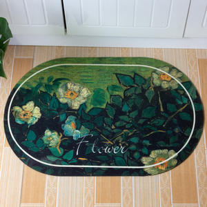 แผ่นรองอาบน้ำรูปวงรีจากดินไดอะตอม ลายดอกไม้ ดูดซับน้ำได้ดี มีแผ่นยางรองด้านหลัง สำหรับห้องน้ำ - Product Image 3