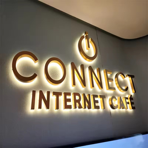 Elegant Brushed Silver Backlit Signs Halo Effect 3D Letters for Finance Building and Investment Bank Headquarters - Product Image 3