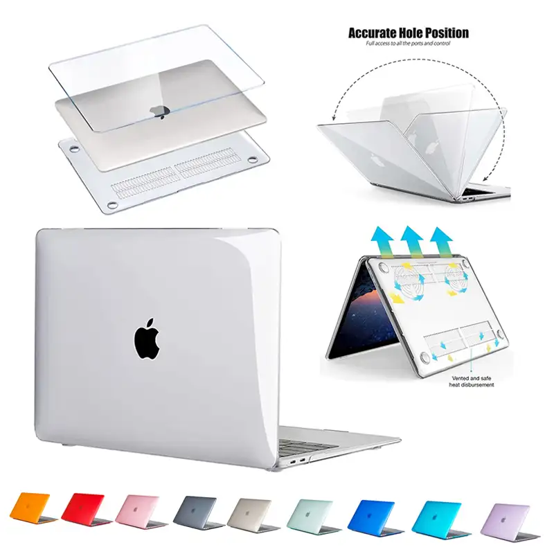 Ordenador portátil caso para Apple Macbook M1 Chip aire Pro Retina 11,6 12 13,3 15,4 16 pulgadas de cristal claro duro PC Laptop Shell