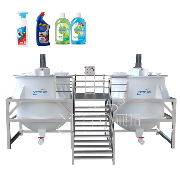 YETO 5000L anti korozif plastik pp kimyasal sıvı mikser tankı güçlü asit karıştırma tuvalet sıvı deterjan yapma makinesi