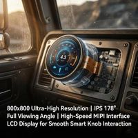 Pantalla LCD Circular de 3.4 Pulgadas, 800x800, Módulo TFT Integrado MIPI DSI IPS, Amplio Rango de Temperatura -30 a 85°C, 1000 Nits, Legible Bajo la Luz Solar, para Automoción
