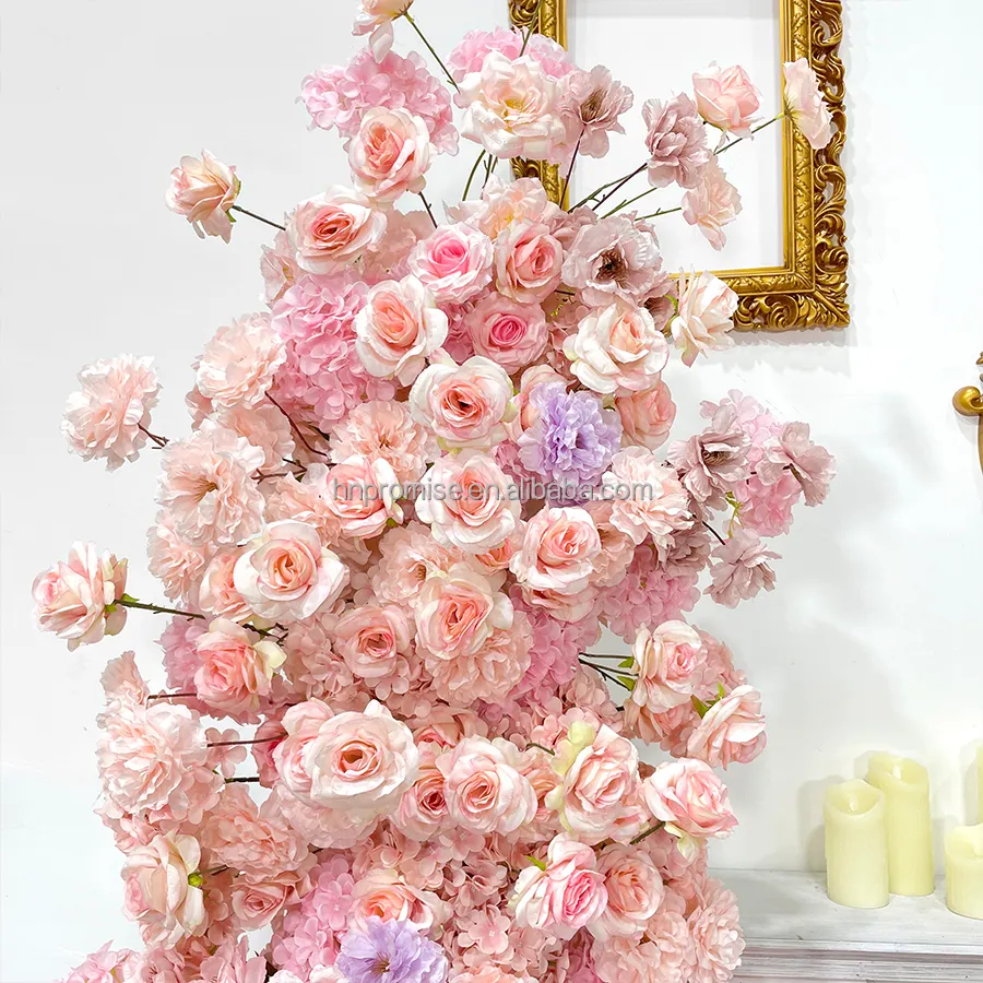 Promise Wholesale Real Touch Centerpiece Pink Flower Arch Arrangement Wedding Arch Backdrop