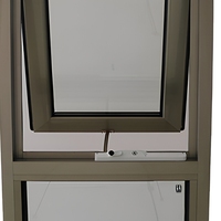 Opérateur de manivelle manuelle pour fenêtres à battants verticaux, en aluminium, verre, style moderne, avec écran pliant en alliage, coupe-vent