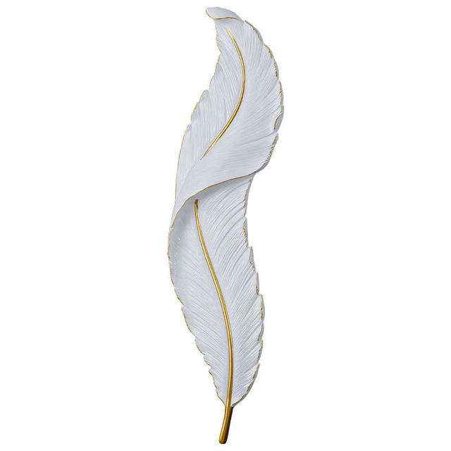 Luxury Wall Lamp Feather Home Decor Living Room Background Wall Hanging Light Hotel Villa Painting Resin Modern Art Lamp