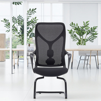 Chaise de bureau de direction ergonomique moderne à entièrement revêtement en maille, design luxueux, avec support lombaire réglable et vérin à gaz certifié, structure fixe