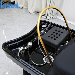 KISEN Lit de massage thaïlandais de luxe pour spa capillaire, lit de lavage de cheveux avec bac à shampoing intégré, lit de lavage pour salon de beauté avec armoire de rangement - Product Image 5