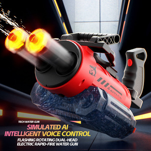 Pistolet à eau rotatif à double canon Gatling pour enfant avec commande vocale intelligente IA, grande capacité, haute pression, jouet aquatique pour l'été - Product Image 2