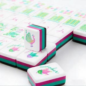 Ensemble de Mahjong américain en acrylique à motif léopard sophistiqué, artisanat en cristal de qualité supérieure, élégance intemporelle pour les rassemblements sociaux d'élite - Product Image 2